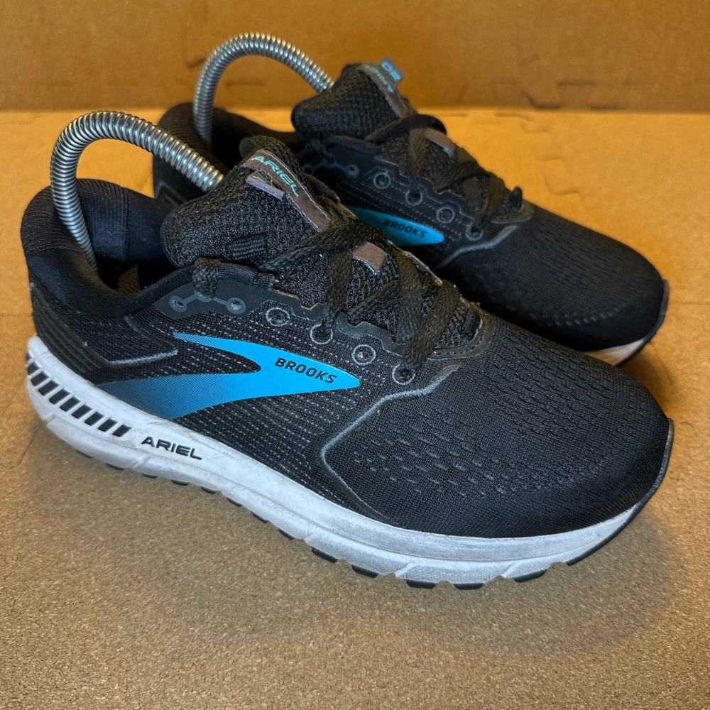 Brooks Ariel 20 Running Shoes Women 7 Extra Wide 2E Black Blue Support Sneakers